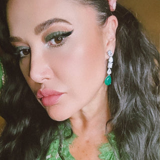 Emerald Drip Lab Diamond Earings - Rumbita