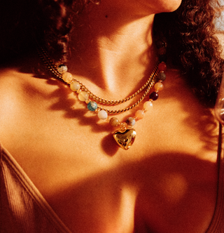 Globe Heart Bead Necklace - Rumbita