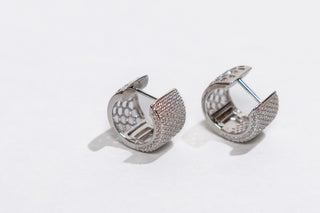 Monroe Sterling Silver Large Huggie Hoop Earring - Rumbita